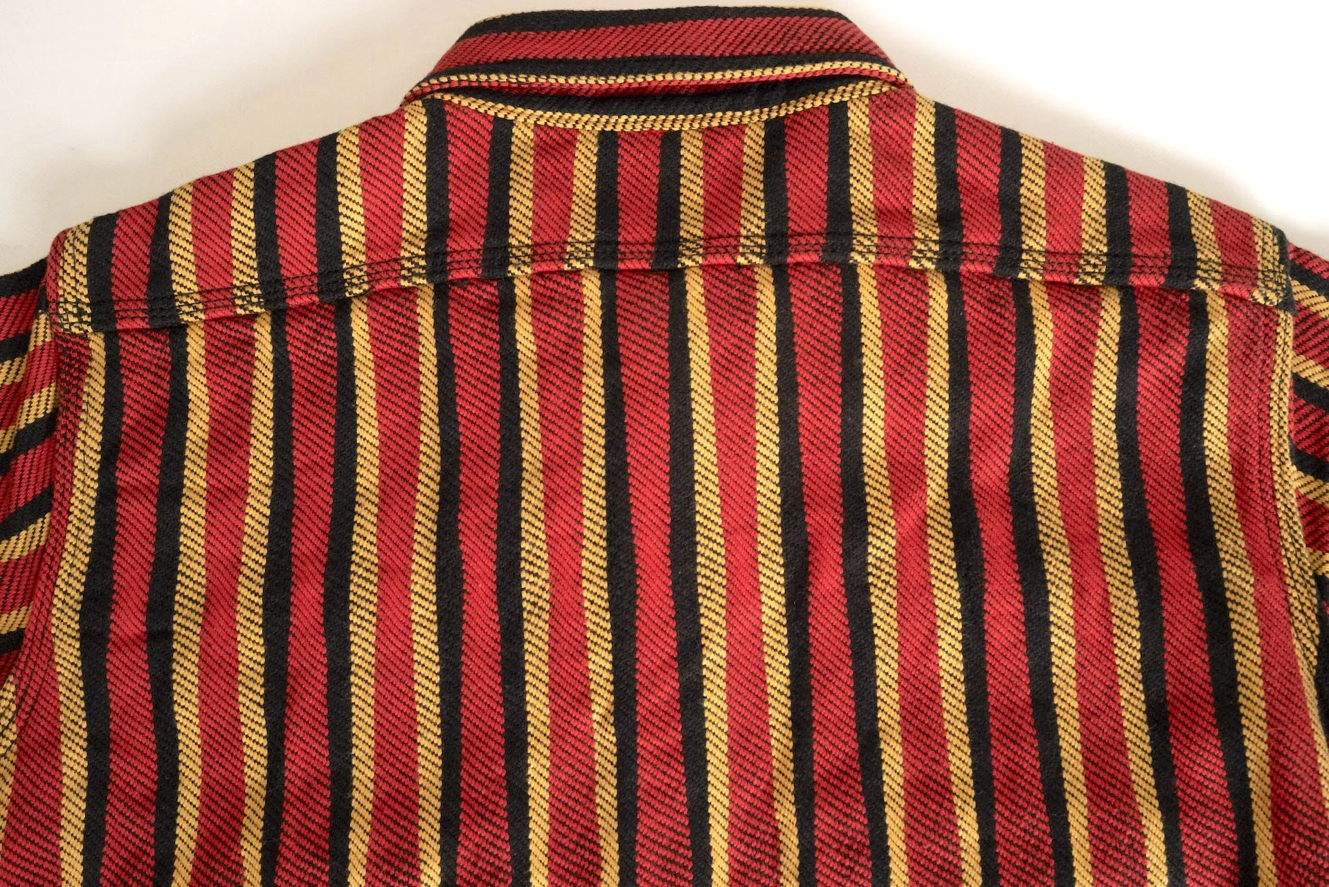 Samurai Heavyweight Oversea Edition "Drunk Striped" Flannel Workshirt (Red)