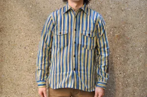 Samurai Heavyweight Oversea Edition "Drunk Striped" Flannel Workshirt (Yellow)