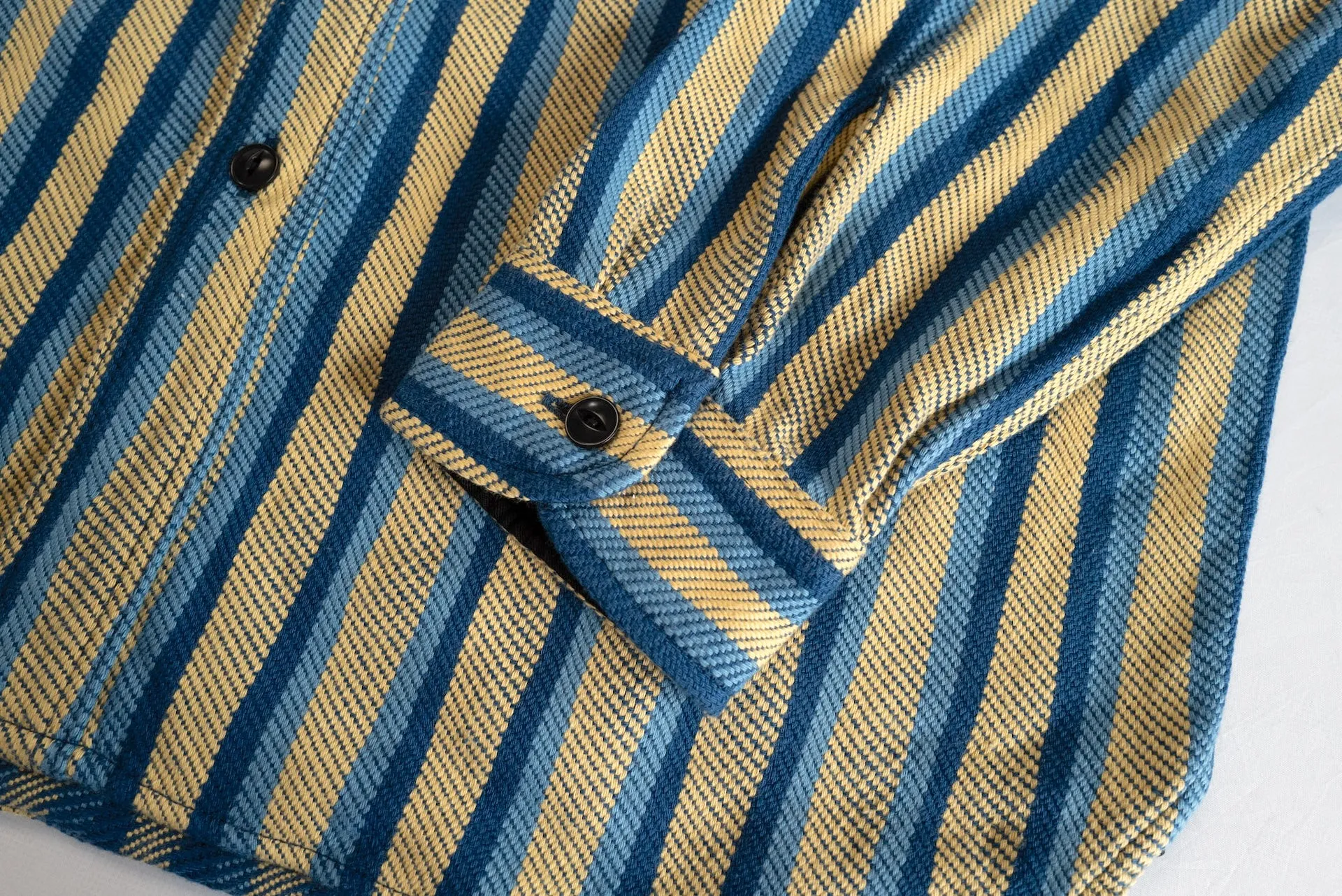 Samurai Heavyweight Oversea Edition "Drunk Striped" Flannel Workshirt (Yellow)