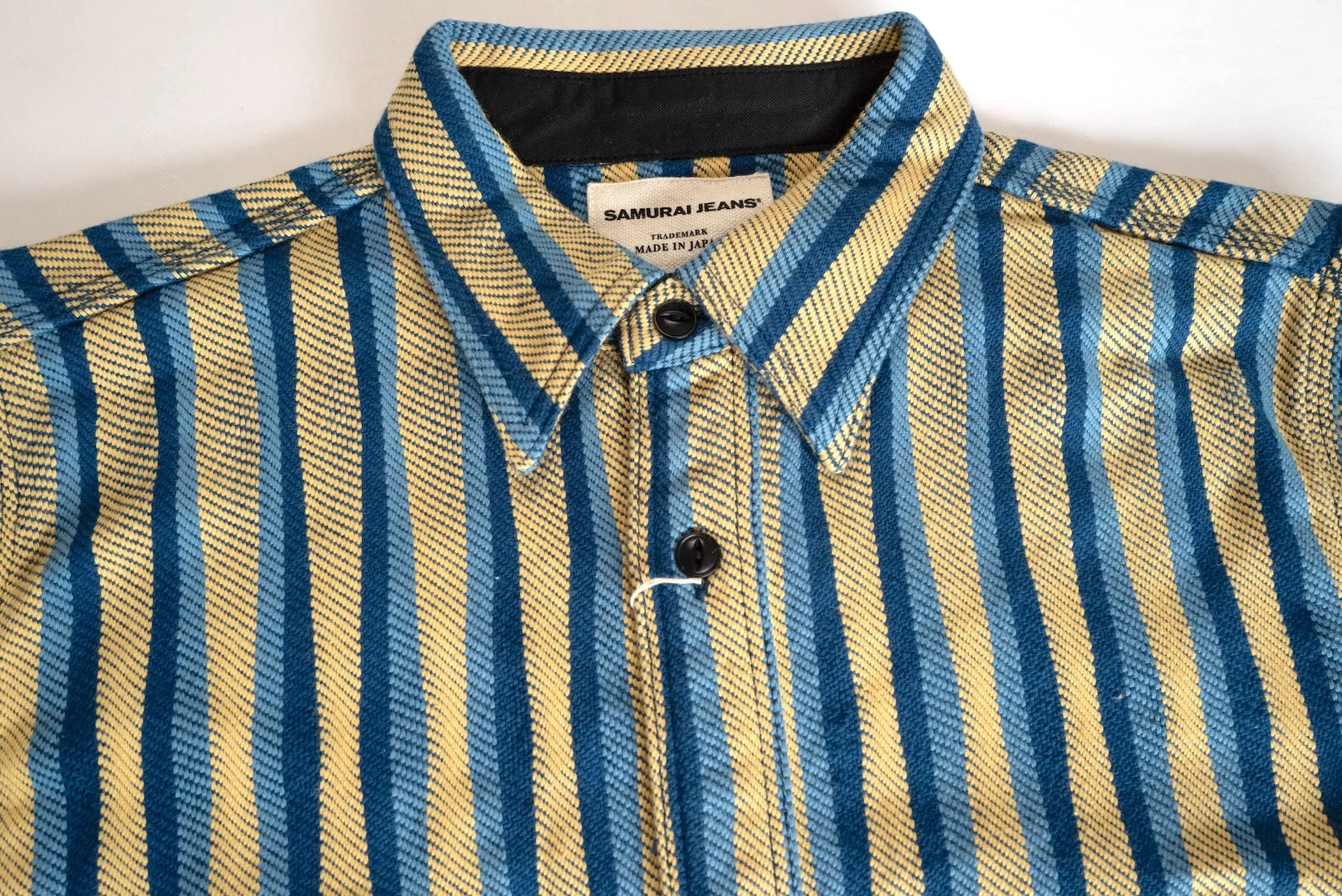 Samurai Heavyweight Oversea Edition "Drunk Striped" Flannel Workshirt (Yellow)