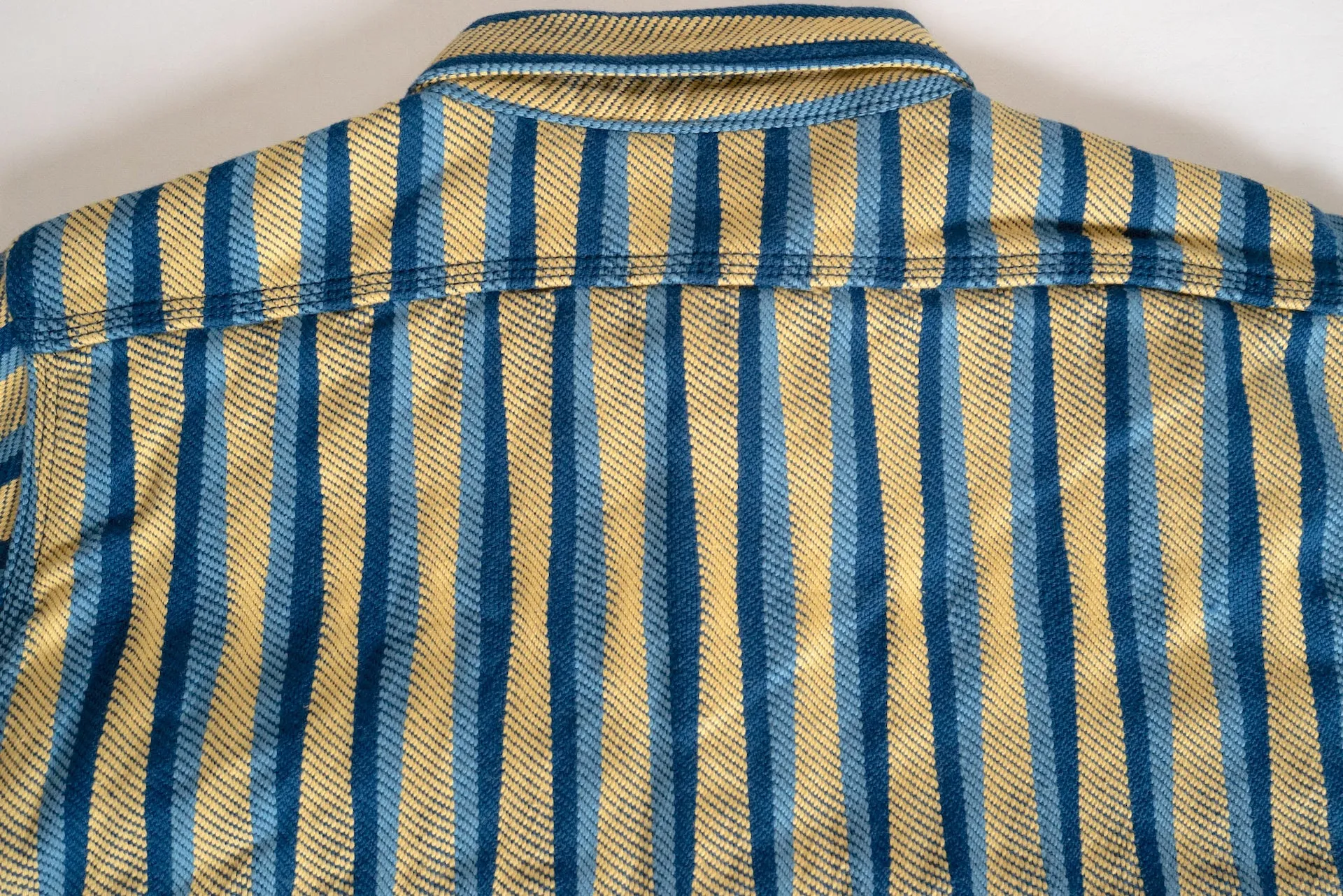 Samurai Heavyweight Oversea Edition "Drunk Striped" Flannel Workshirt (Yellow)