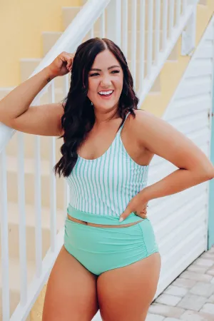 Sandbar Tankini Top-Mint S-2X- Final Sale