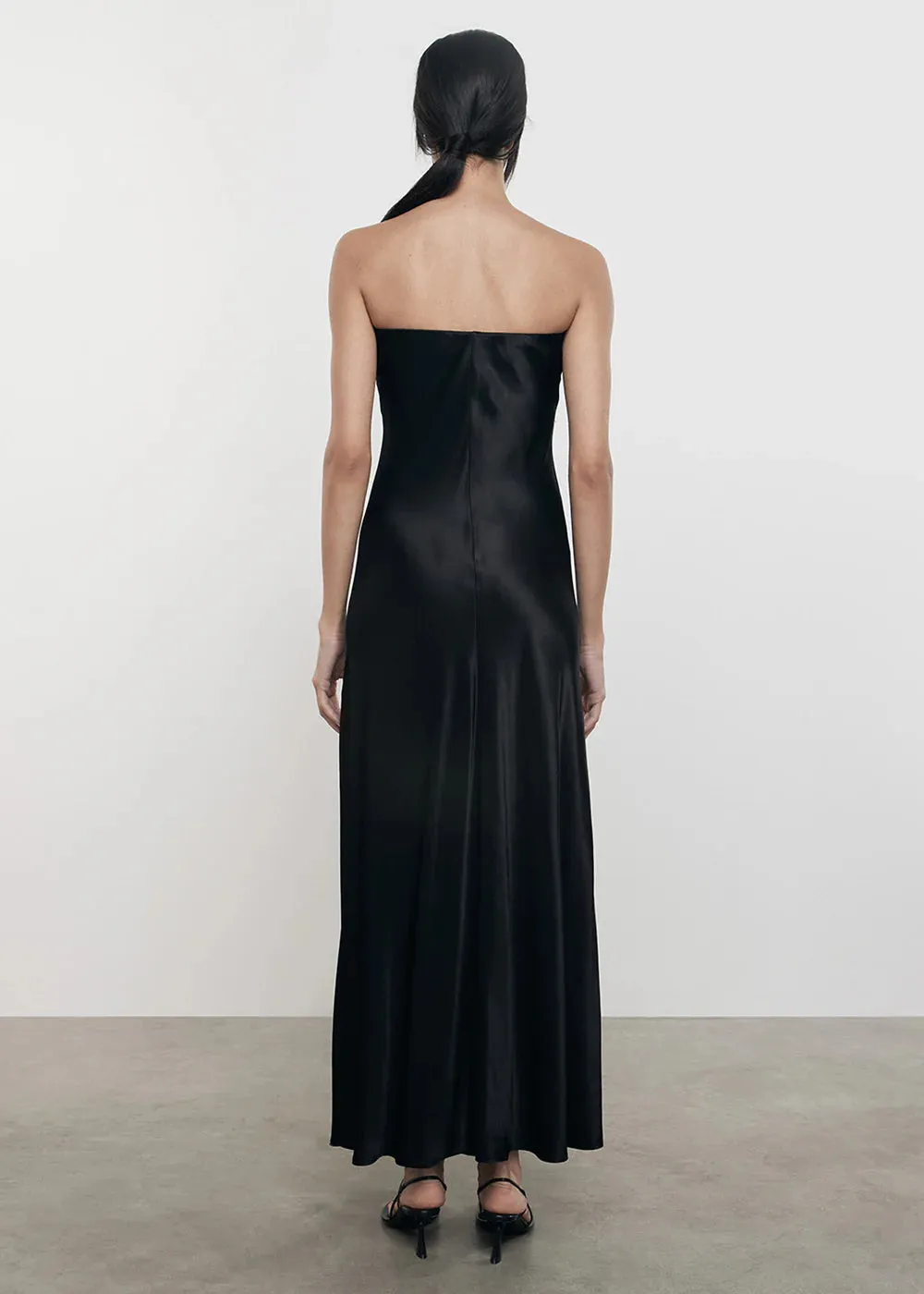 Satin Bias Strapless Dress