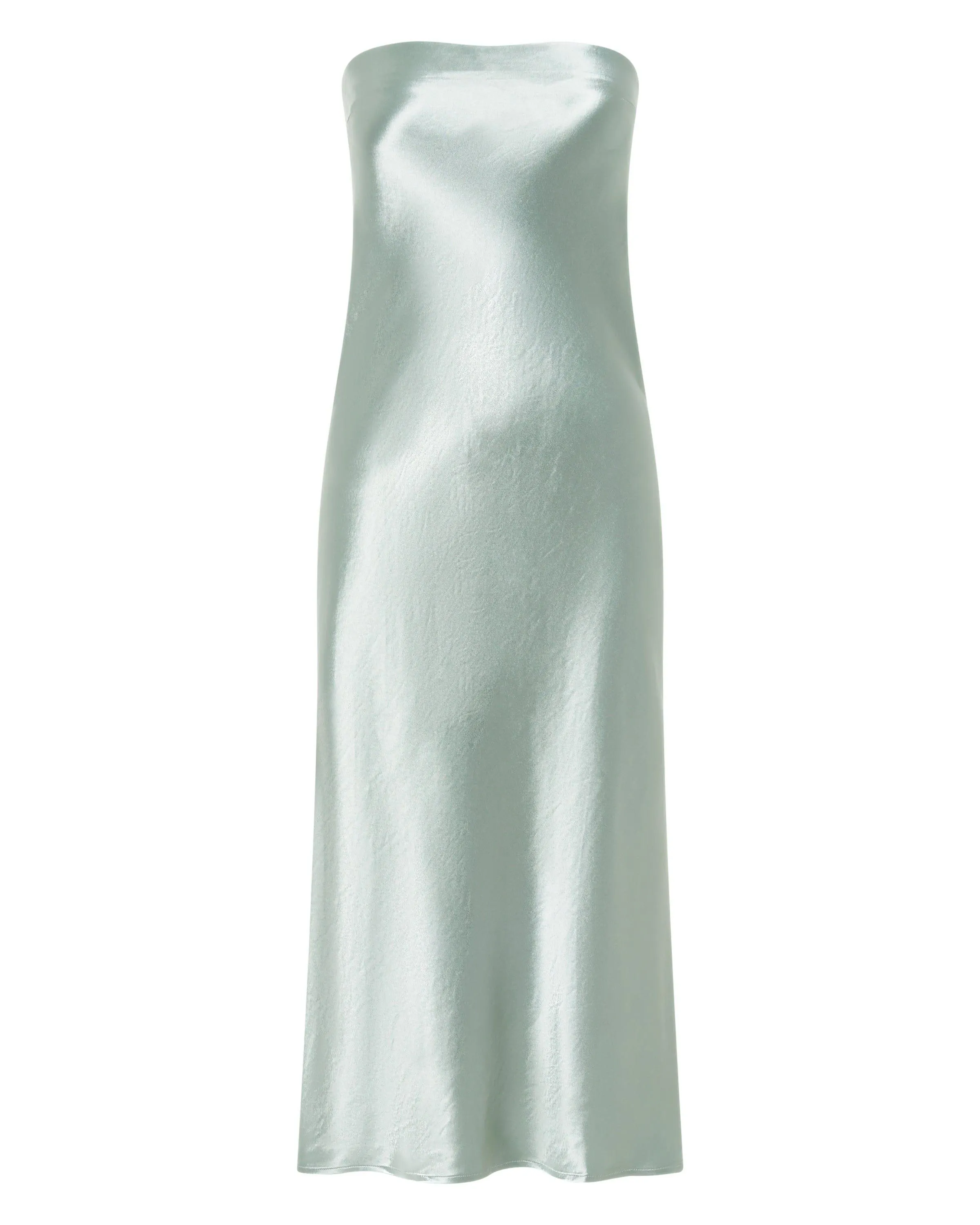 SATIN TIE BACK STRAPLESS MIDI | WAVE