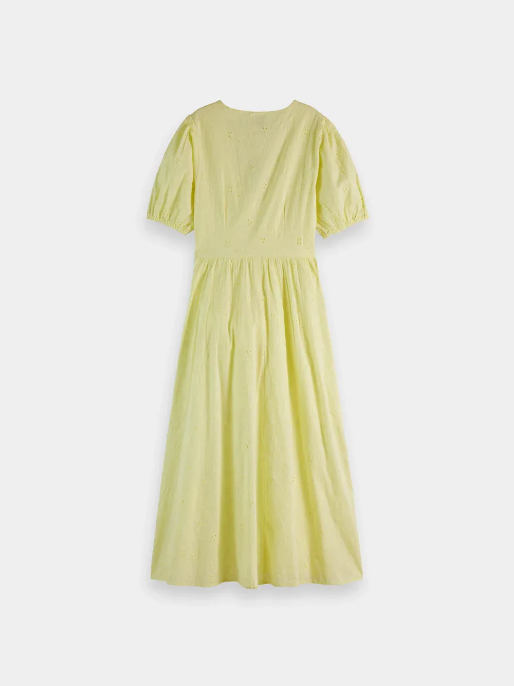 Scotch & Soda Broderie Anglaise Midi Dress - Yellow