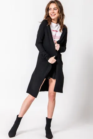SHELBY BLACK LONG CARDIGAN SWEATER
