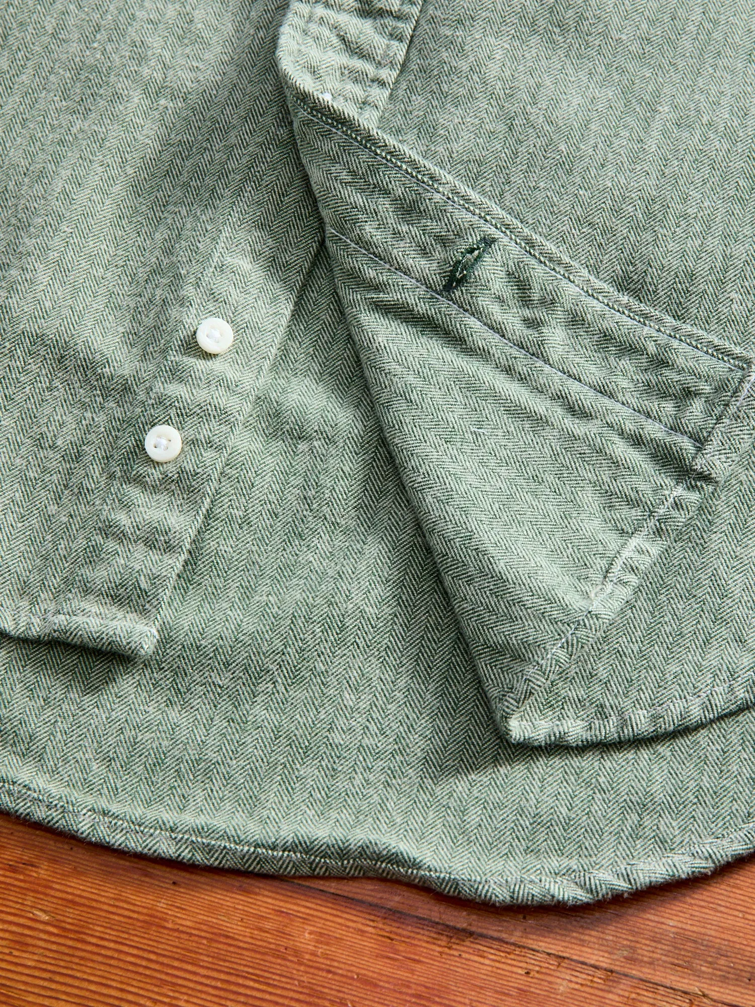 Shetland Herringbone Flannel in Basil