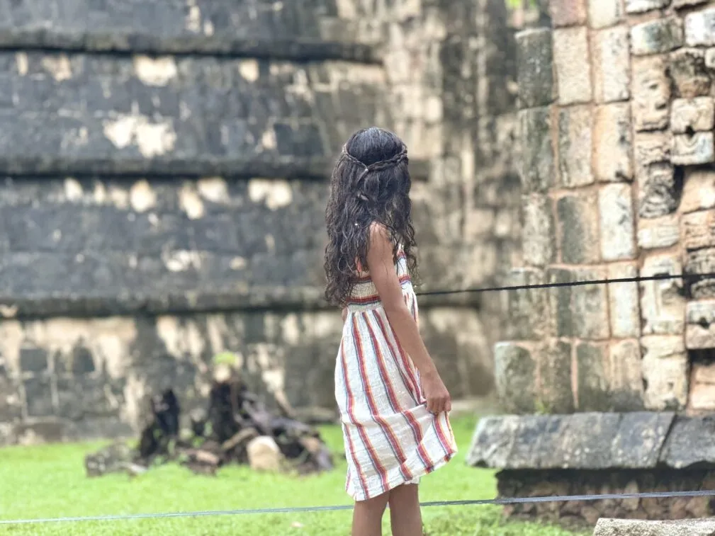 Shirred Strappy Sundress in Raspberry Stripe
