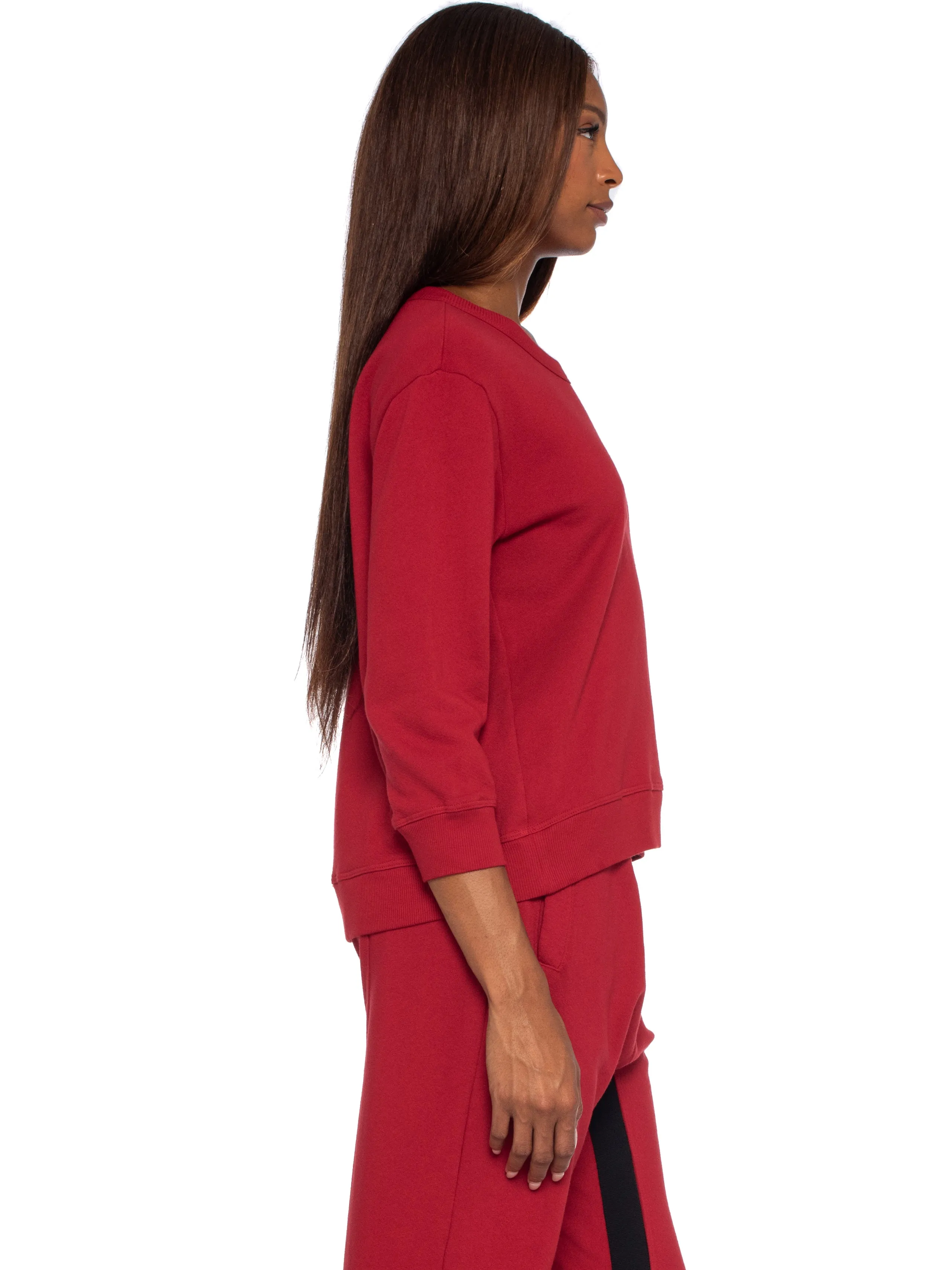 Shrunken Crop Sweatshirt Scoop Neck