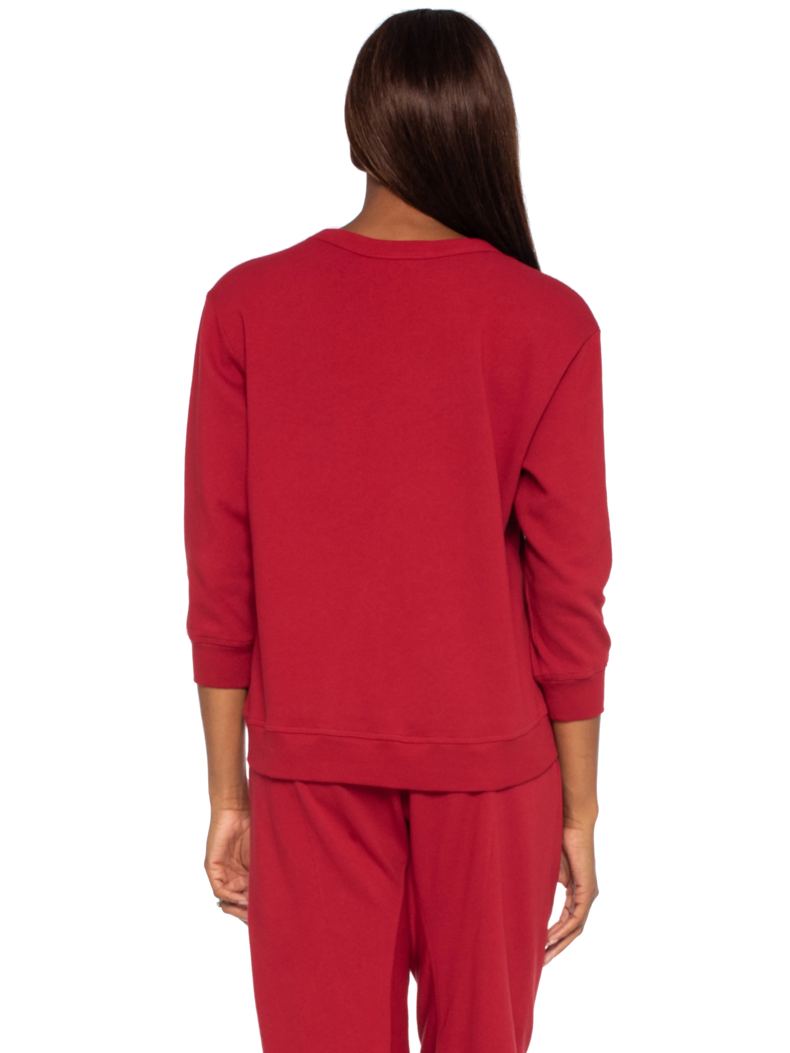 Shrunken Crop Sweatshirt Scoop Neck