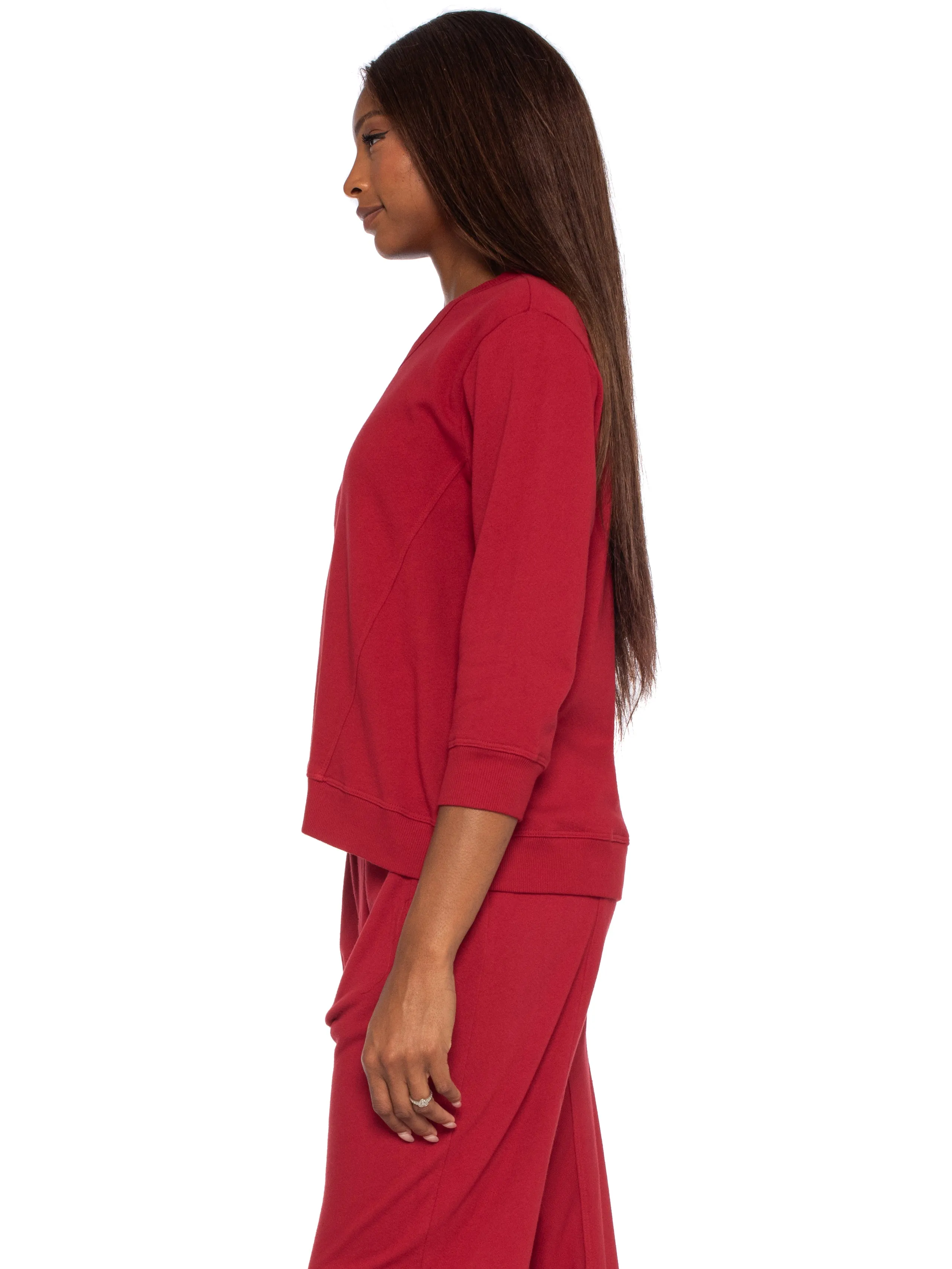 Shrunken Crop Sweatshirt Scoop Neck