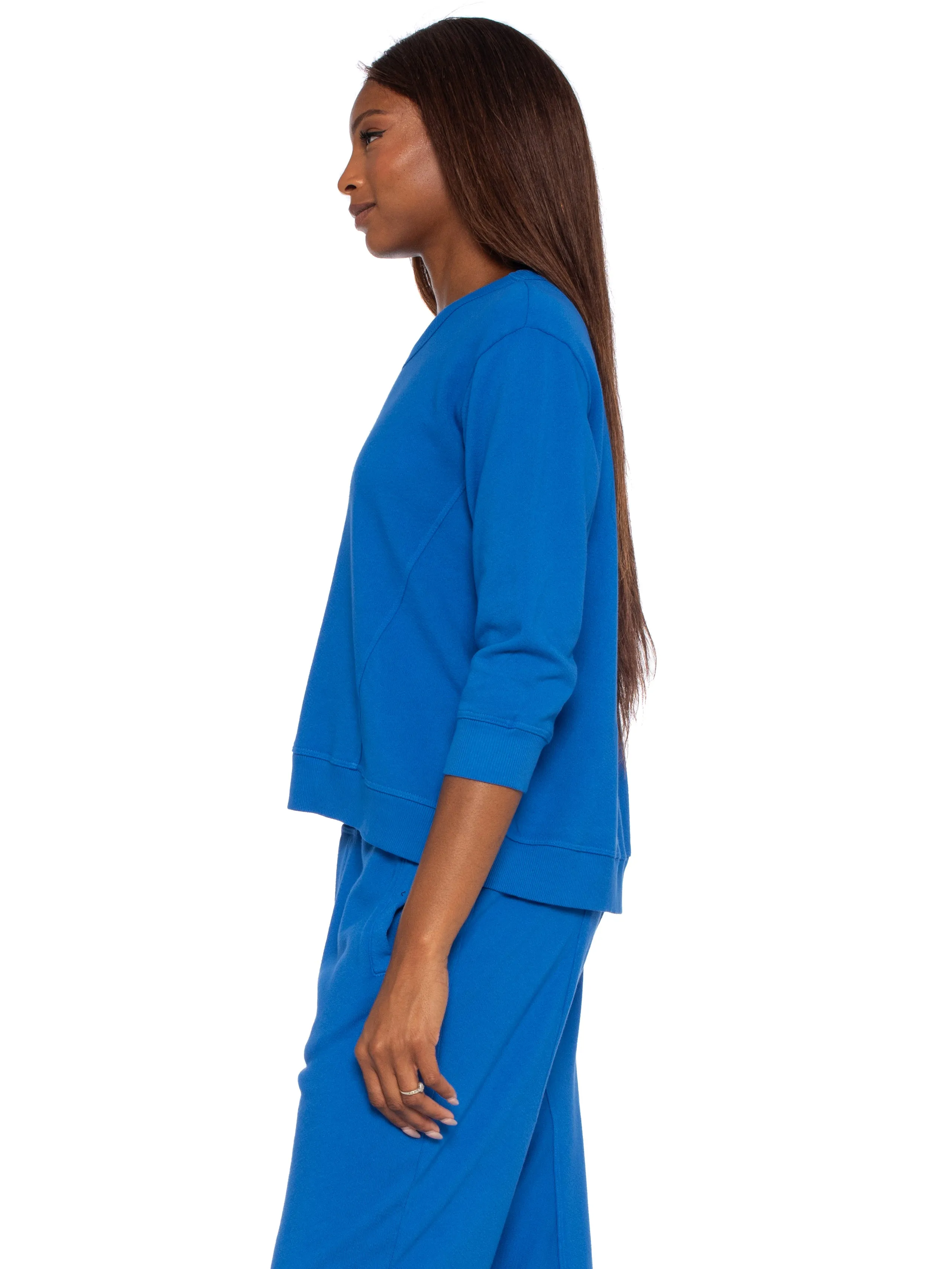 Shrunken Crop Sweatshirt Scoop Neck