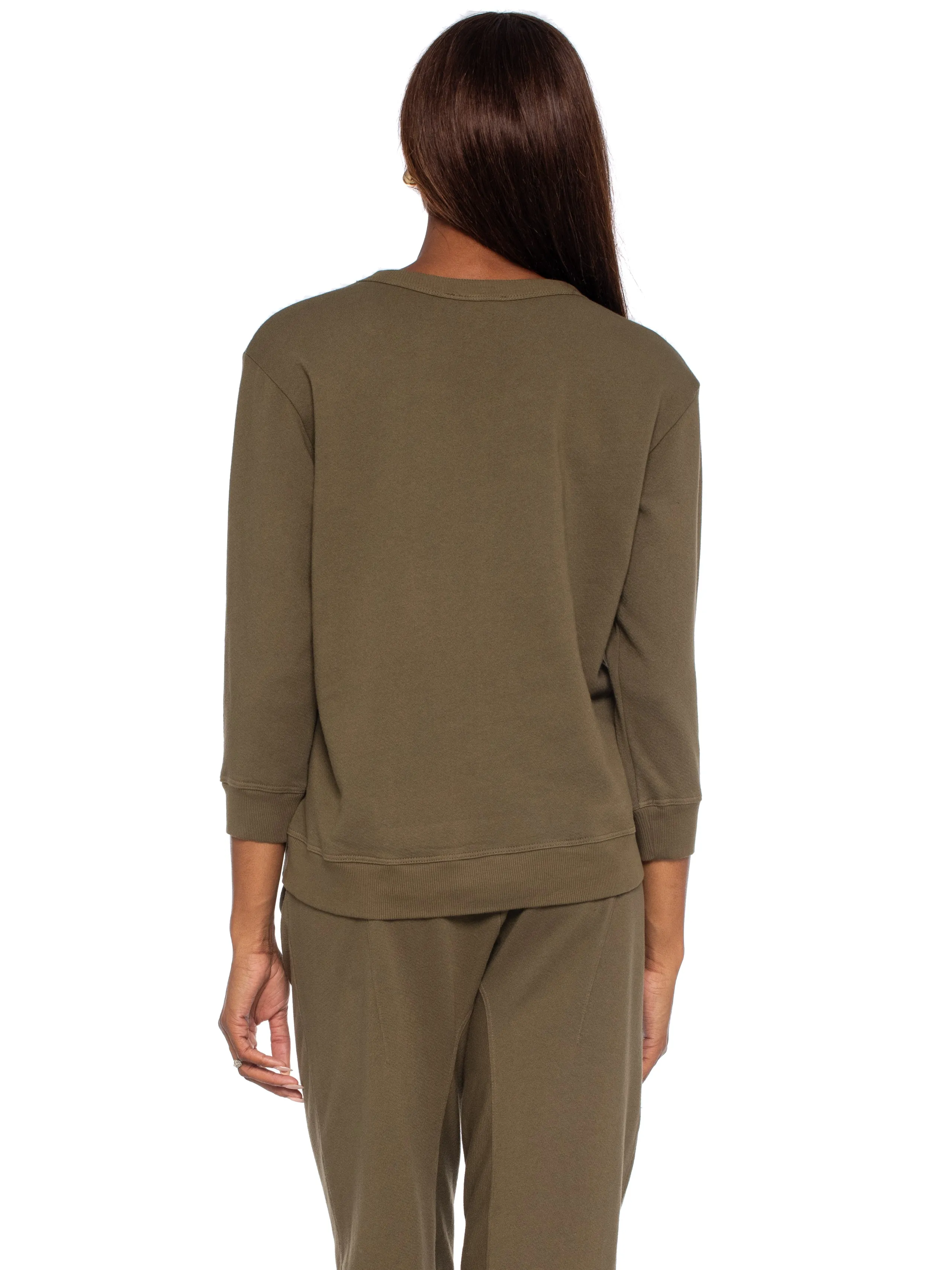 Shrunken Crop Sweatshirt Scoop Neck