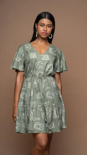 Simple Cinch Short Dress in And I Dream More Pattern