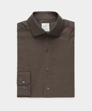 Slim Fit Flannel Spread Collar Dress Shirt