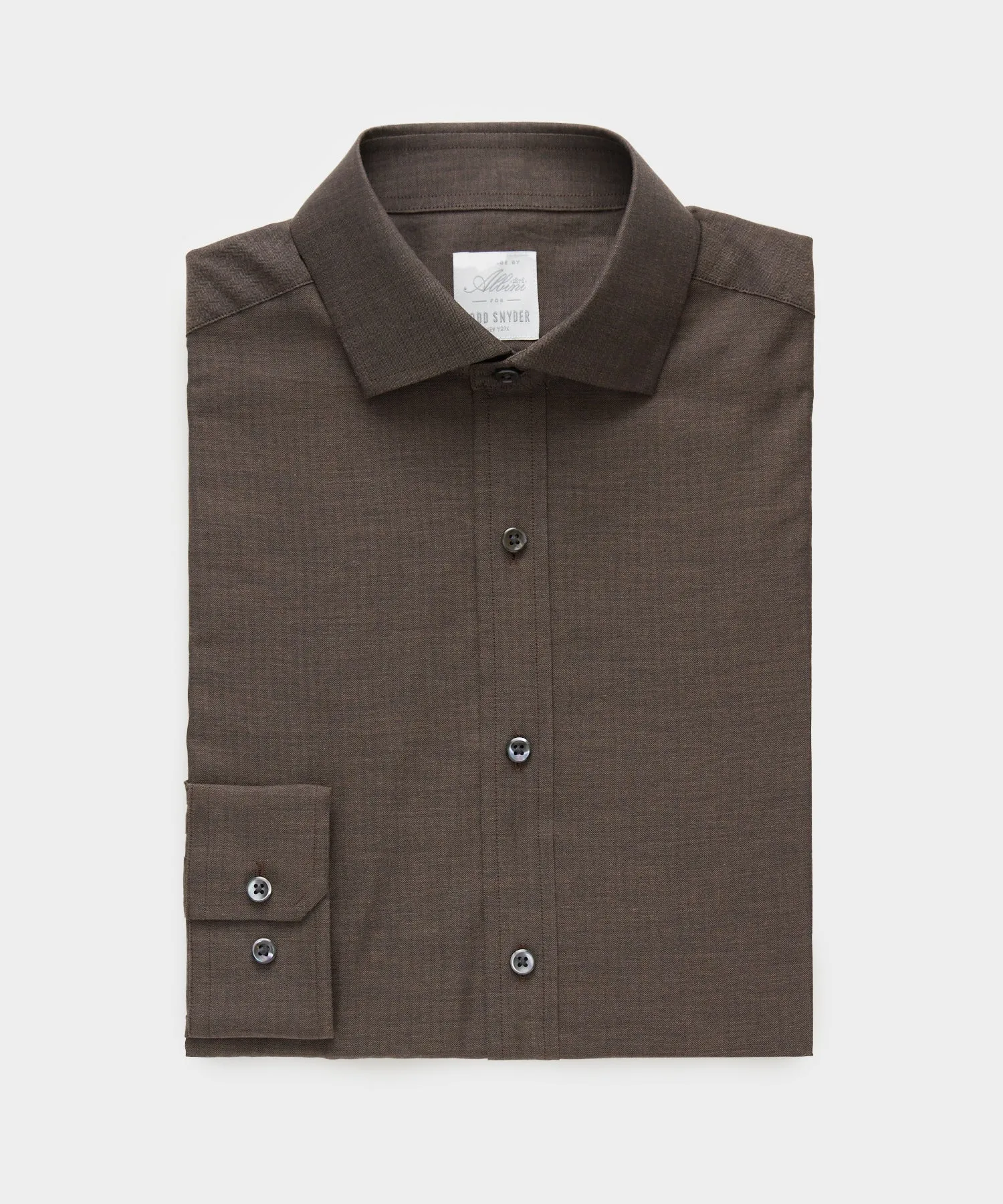 Slim Fit Flannel Spread Collar Dress Shirt