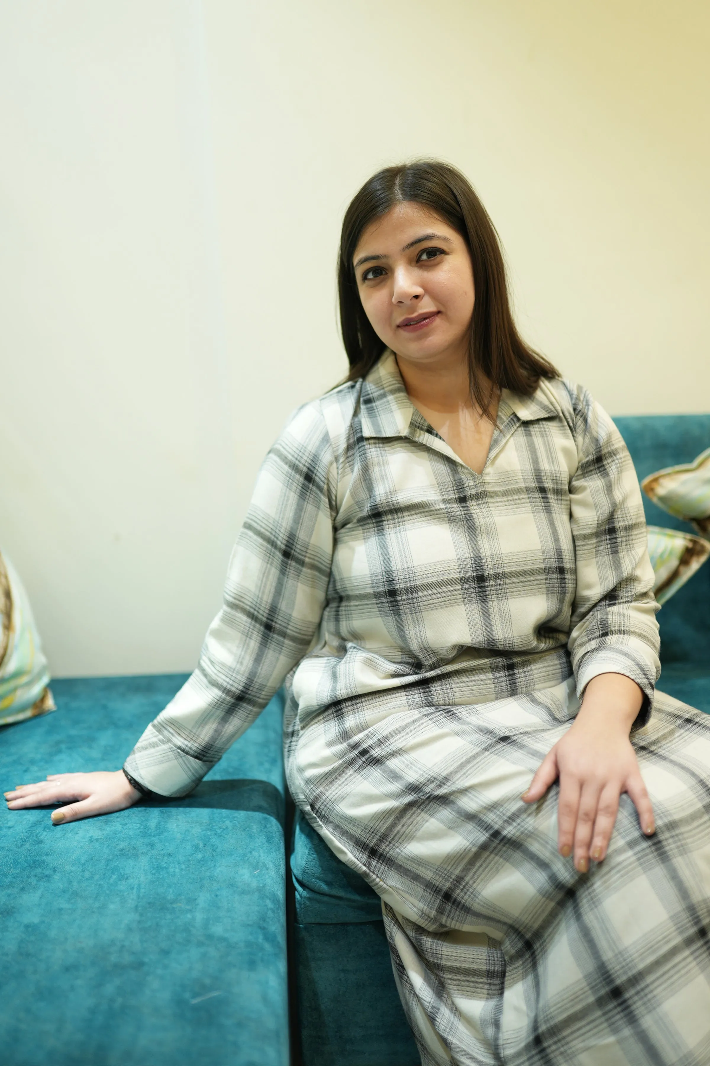 Snowy Shadow Woollen Kurta Set