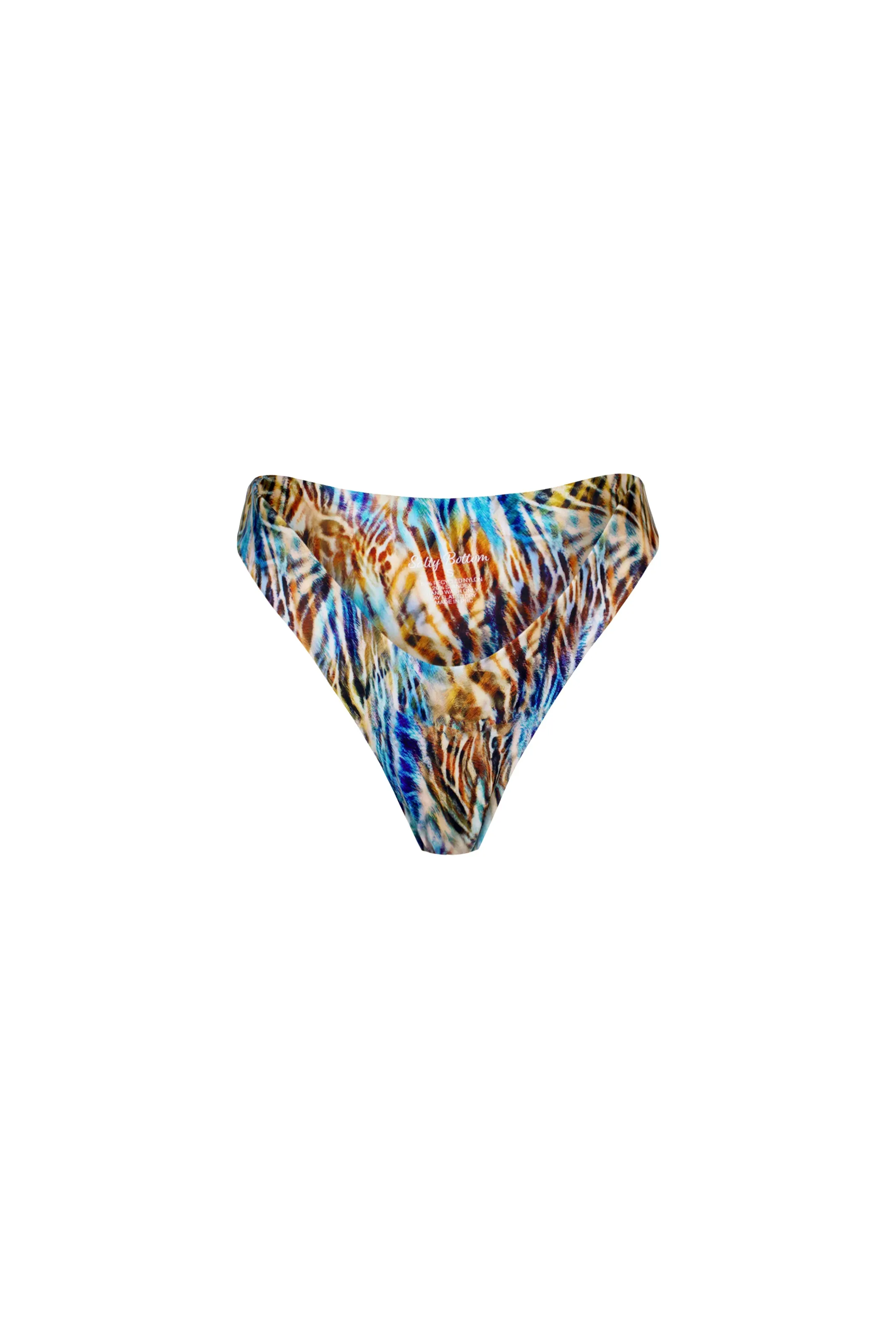 St Lucia Brazilian Bikini Bottoms - Blue Leopard