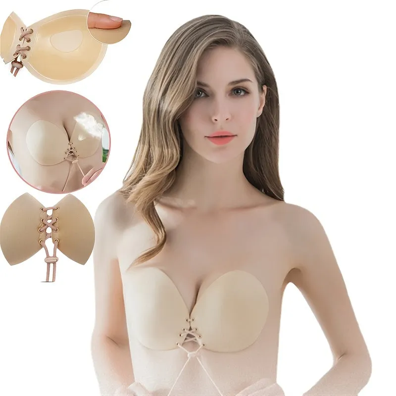 Strapless Adjustable Adhesive Bra for Women - Super Push Up, Self - Adhesive, Ideal for Lingerie & Underwear
