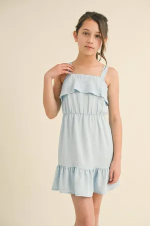 STRAPPY RUFFLE DRESS