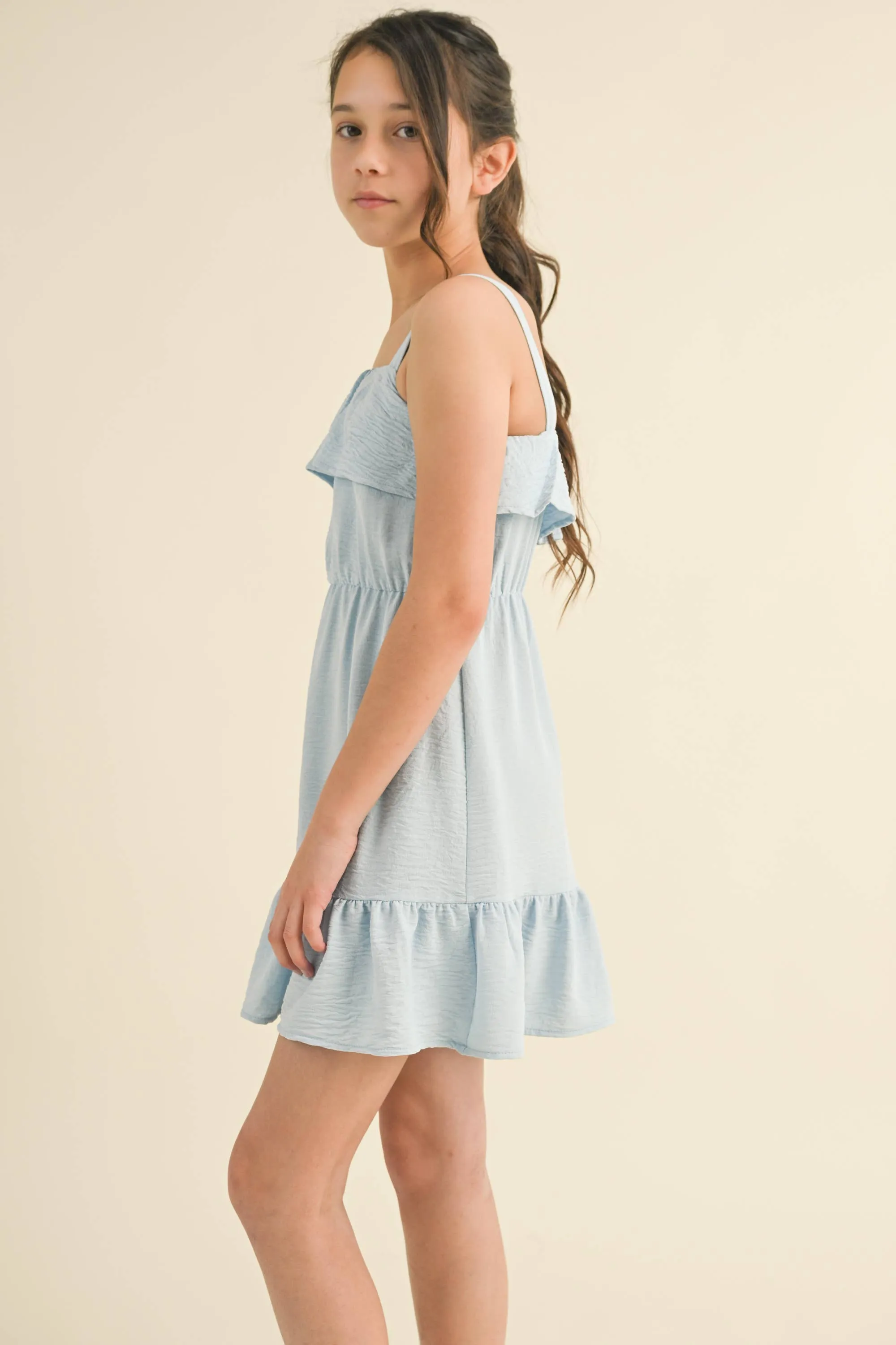 STRAPPY RUFFLE DRESS