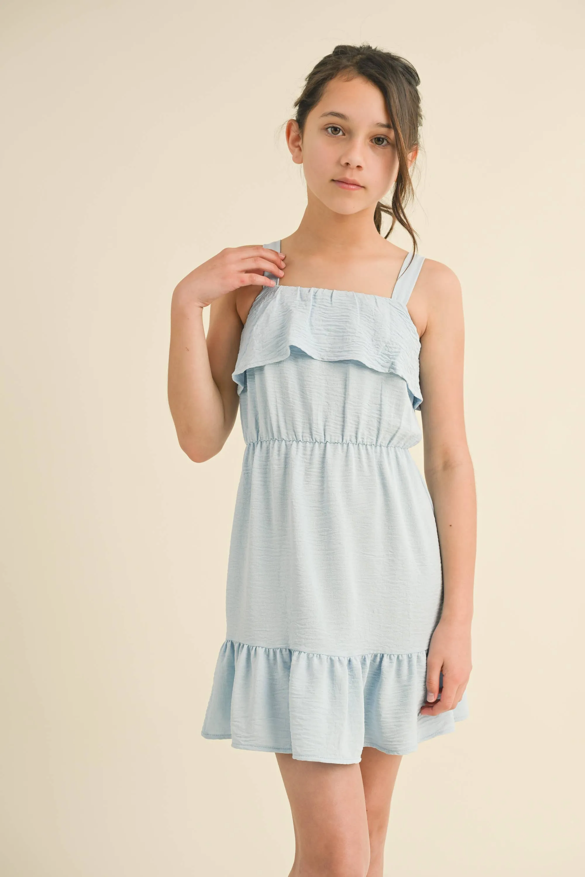 STRAPPY RUFFLE DRESS