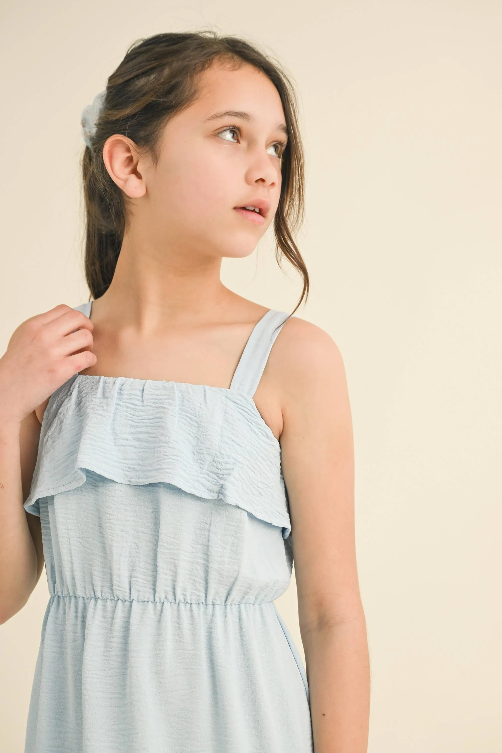 STRAPPY RUFFLE DRESS