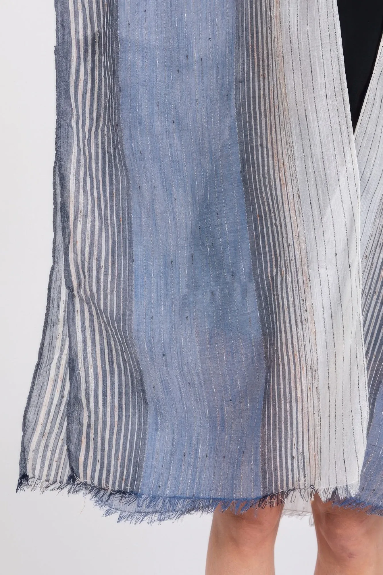 Striped Two Tone Cover Up Kimono