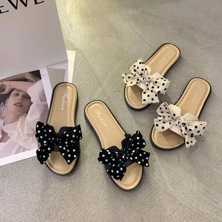 Summer Bowknot Outerwear Slippers Beach Flat Sandals,