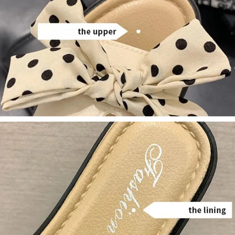 Summer Bowknot Outerwear Slippers Beach Flat Sandals,