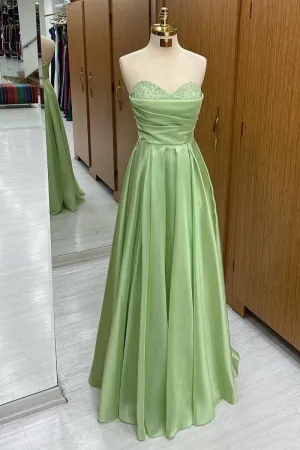 Sweetheart Long Sequined Prom Dresses
