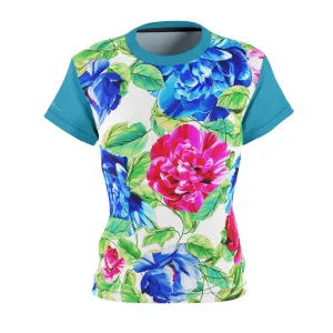 T-Shirt, Turquoise Floral Look
