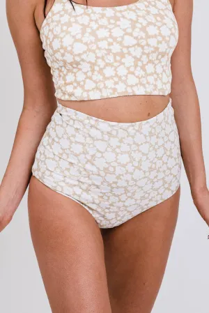 Tan Floral Ultra High Rise Reversible Bottom