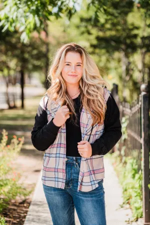 Tan/Red/Blue Plaid Hooded Flannel Shirt Pack (1/1/1)