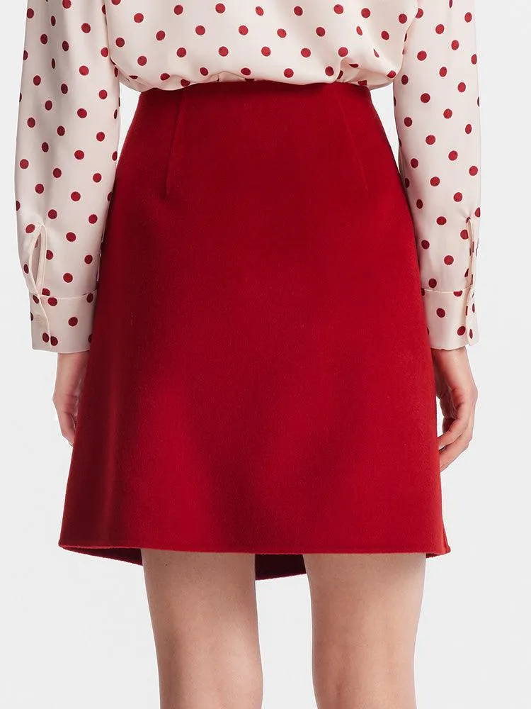 Tencel & Wool A Line Knee-Length Skirt