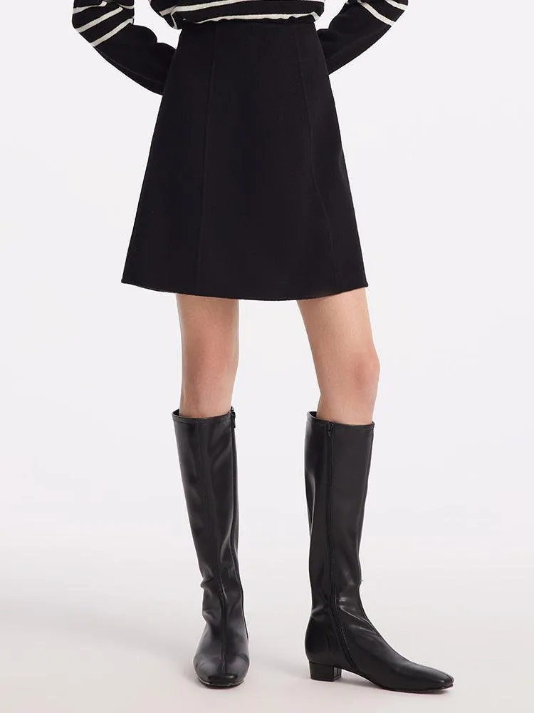 Tencel & Wool A Line Knee-Length Skirt