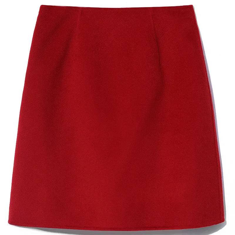 Tencel & Wool A Line Knee-Length Skirt