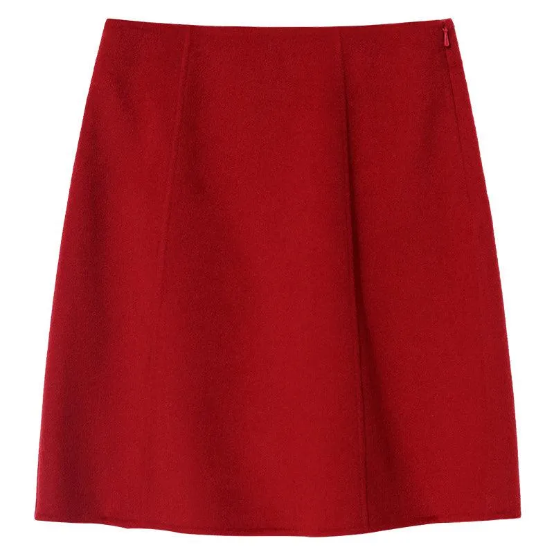 Tencel & Wool A Line Knee-Length Skirt