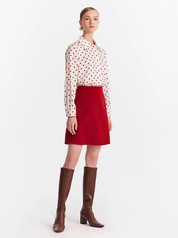 Tencel & Wool A Line Knee-Length Skirt