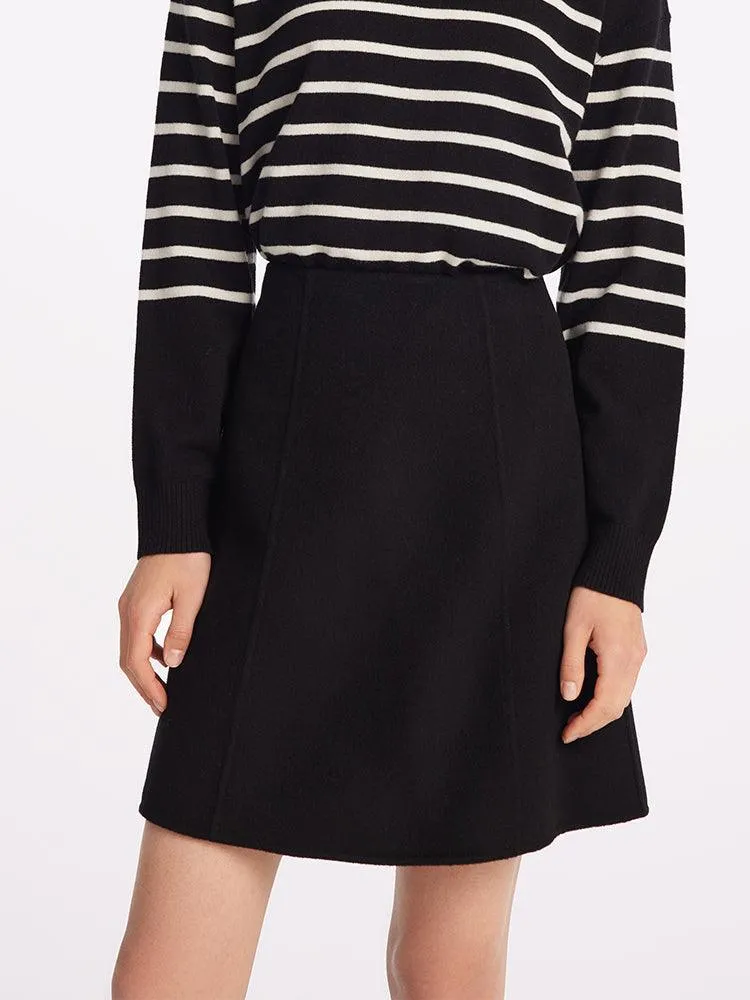 Tencel & Wool A Line Knee-Length Skirt