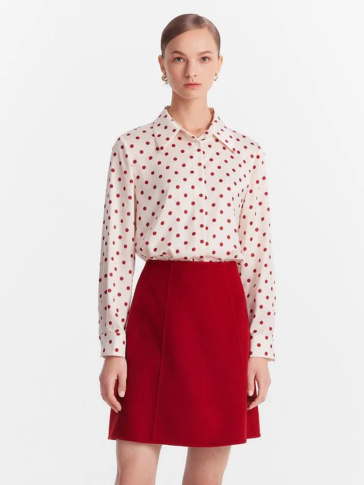 Tencel&Wool Knee-Length Skirt