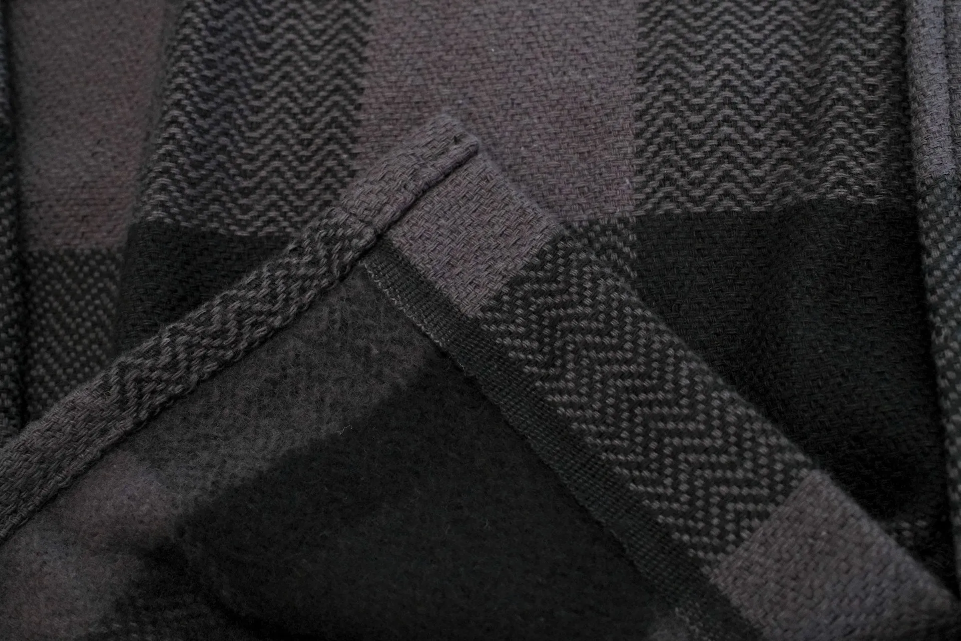 The Flat Head 12oz Selvage Flannel Workshirt (Black X Grey)