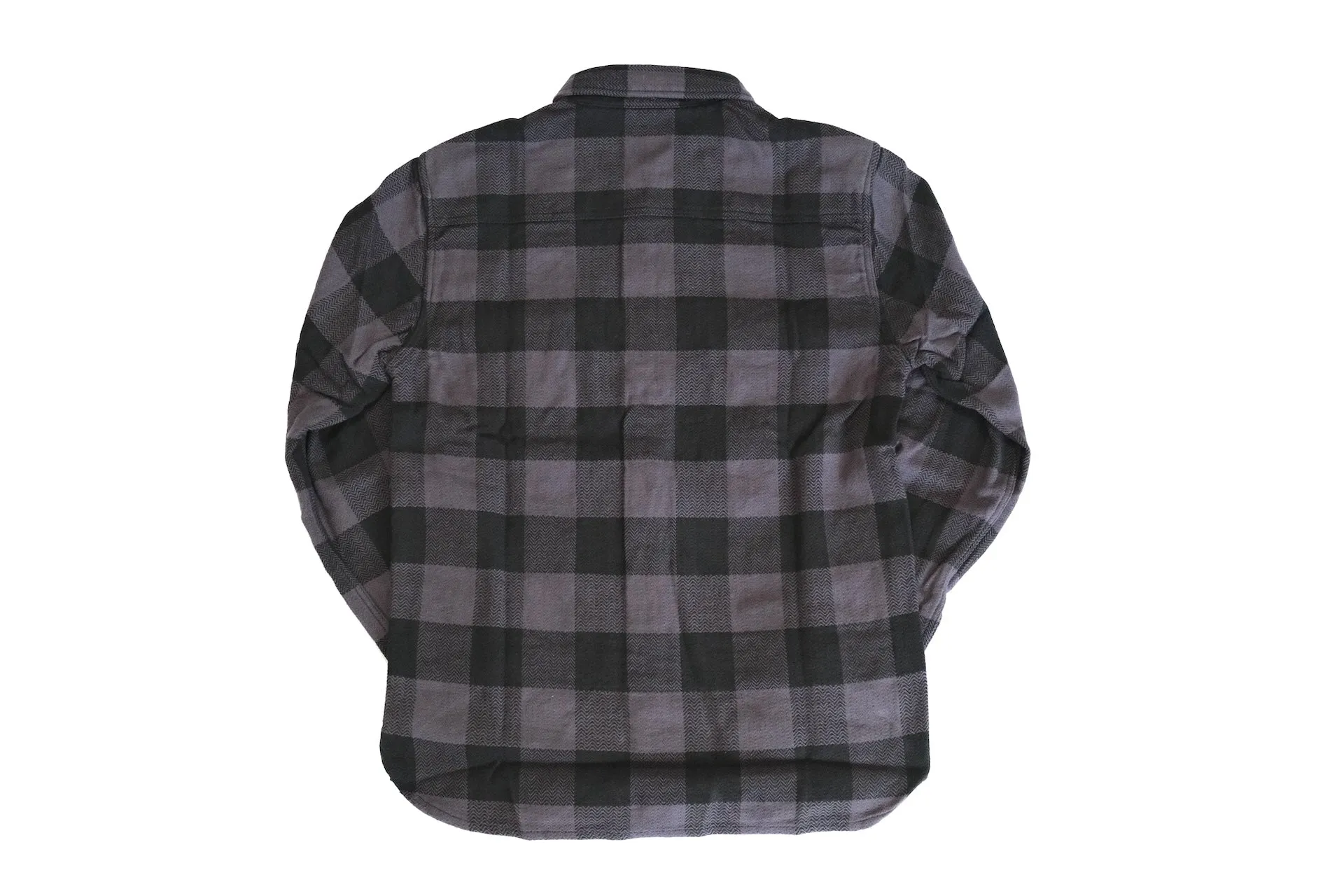 The Flat Head 12oz Selvage Flannel Workshirt (Black X Grey)