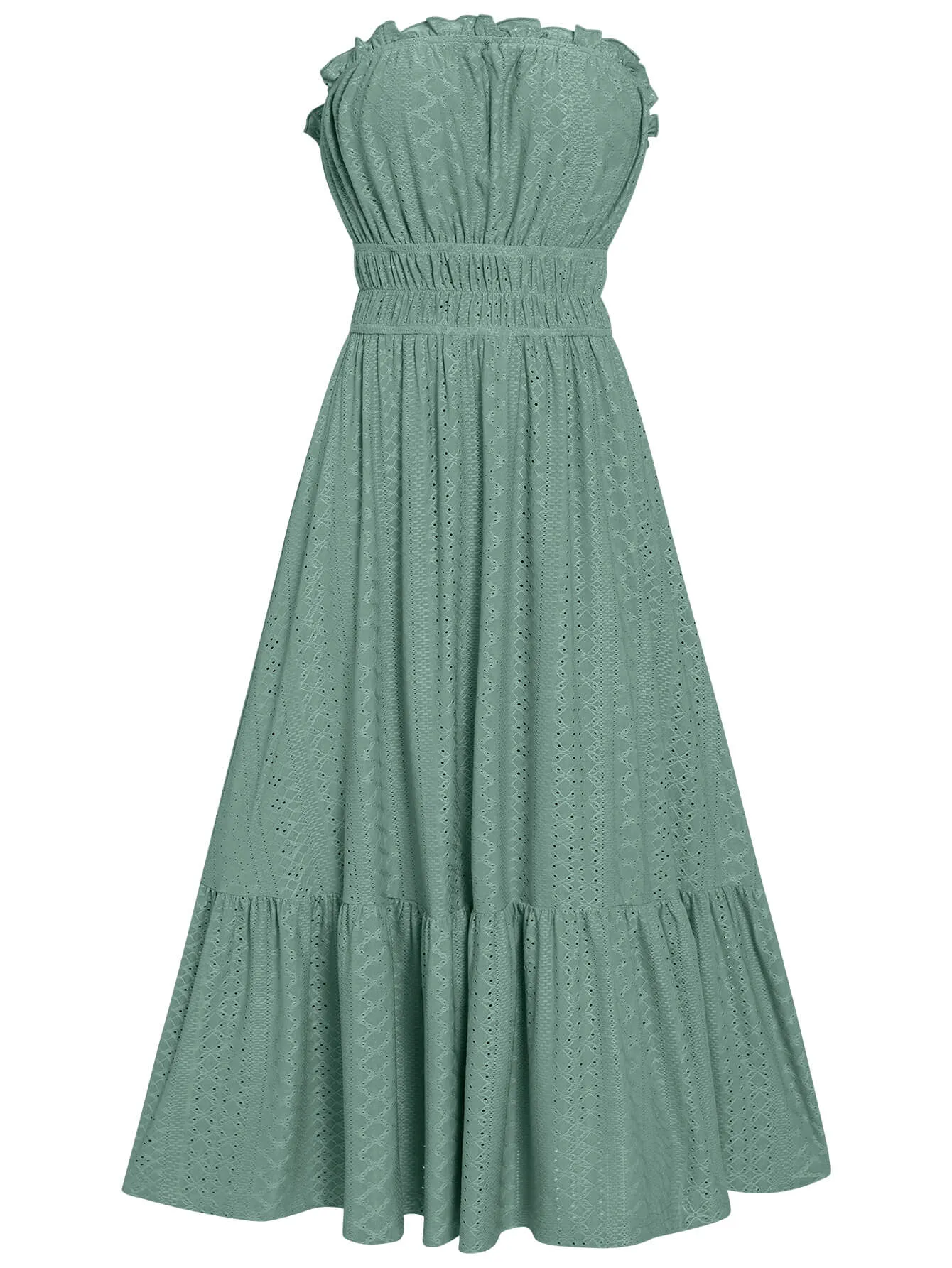 The New You Strapless Lace Midi Dress - Sage