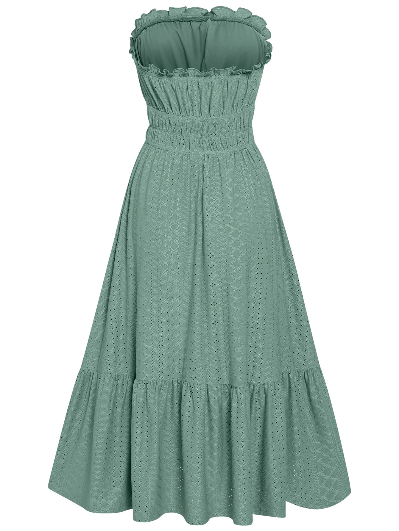 The New You Strapless Lace Midi Dress - Sage