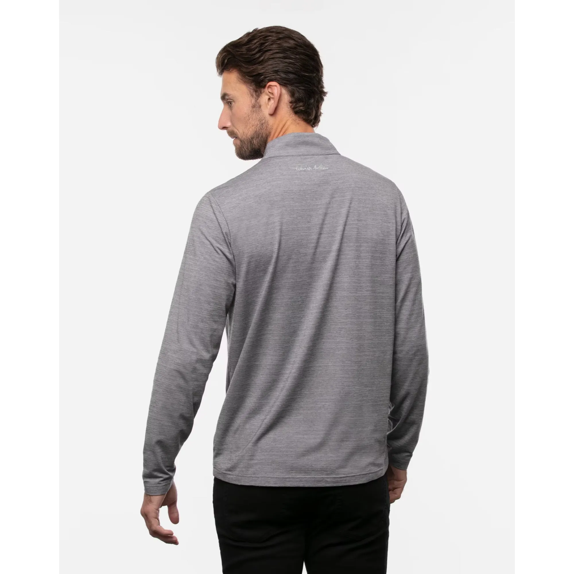 TRAVIS MATHEW MENS HAVASU 2.0 QUARTER ZIP PULLOVER - SLEET/QUIET SHADE
