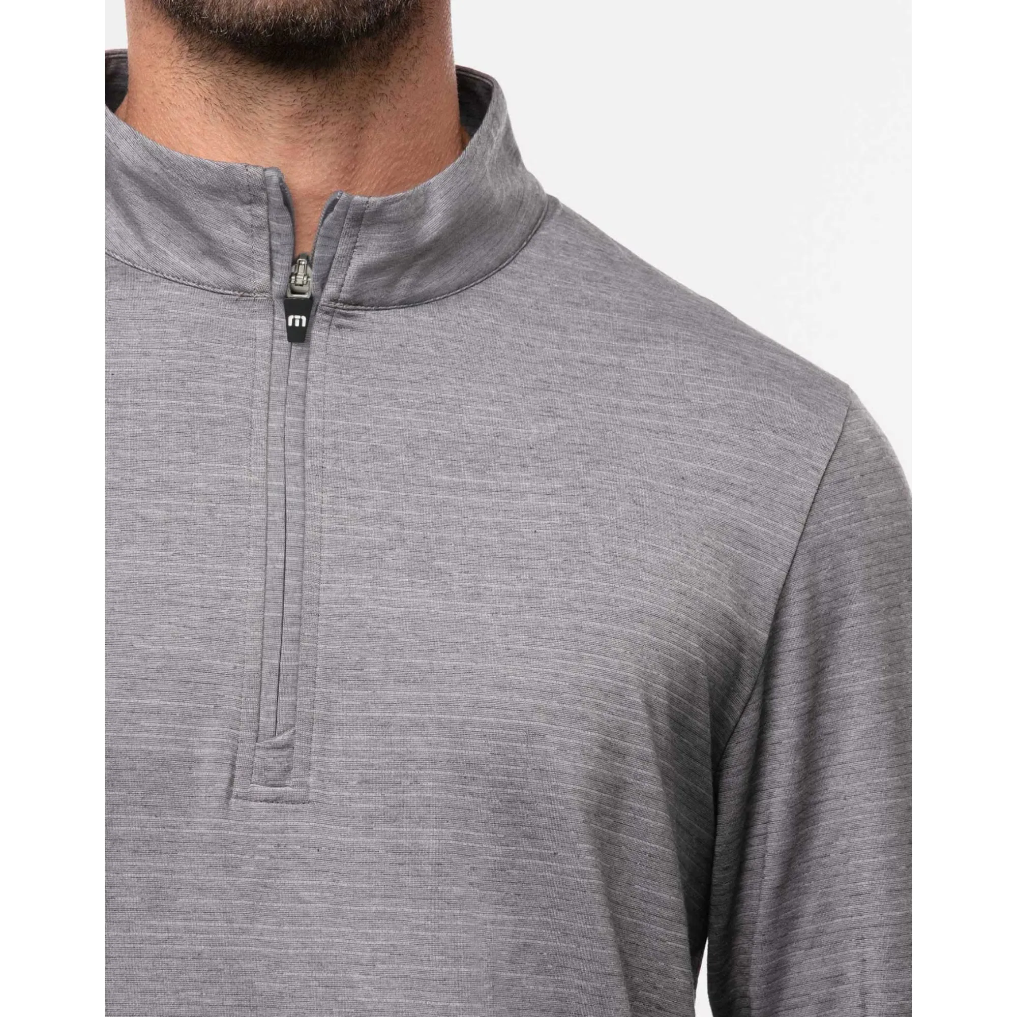 TRAVIS MATHEW MENS HAVASU 2.0 QUARTER ZIP PULLOVER - SLEET/QUIET SHADE