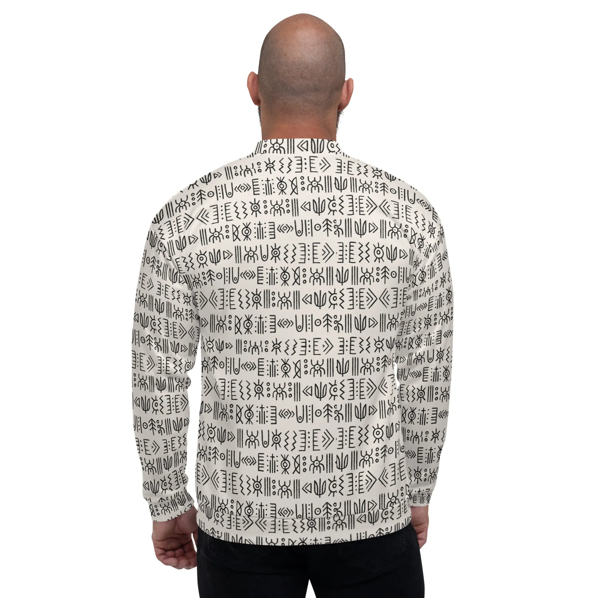 Tribal Pattern Bomber Jacket – Stylish Unisex Lightweight Outerwear