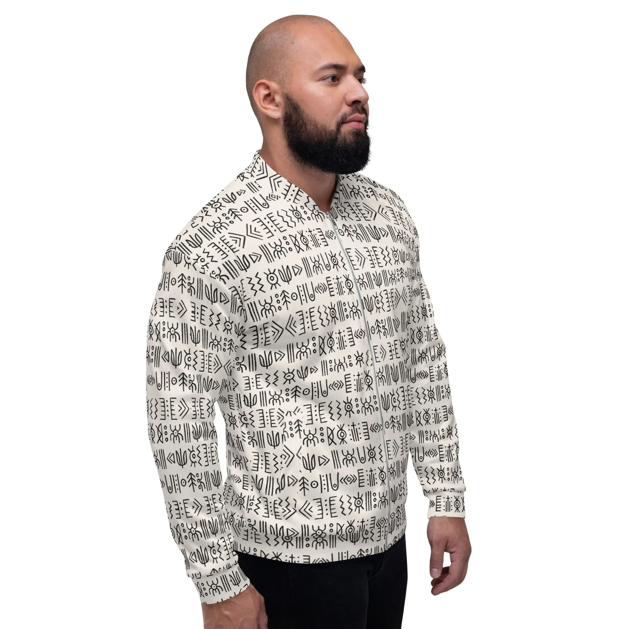 Tribal Pattern Bomber Jacket – Stylish Unisex Lightweight Outerwear