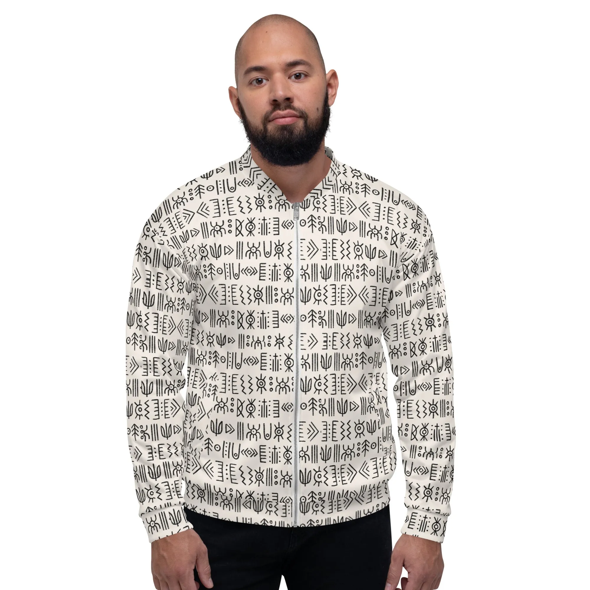 Tribal Pattern Bomber Jacket – Stylish Unisex Lightweight Outerwear